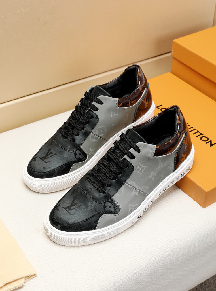 PT - LUV BLnogram Denim Brown And Gray Sneaker