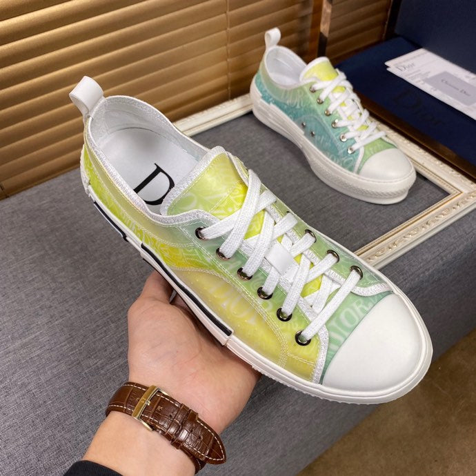 PT - DIR B23 White and Yellow LOW-TOP SNEAKER