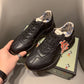 BL-GCI  RHYTON VINTAGE TRAINER LOGO BLACK SNEAKER 144