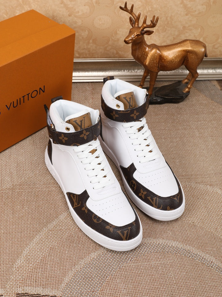 PT - LUV High Top White Brown Sneaker